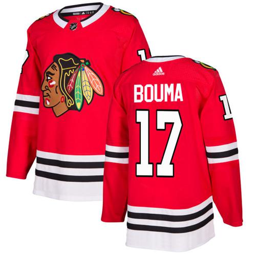 Adidas Blackhawks #17 Lance Bouma Red Home Authentic Stitched NHL Jersey - Click Image to Close